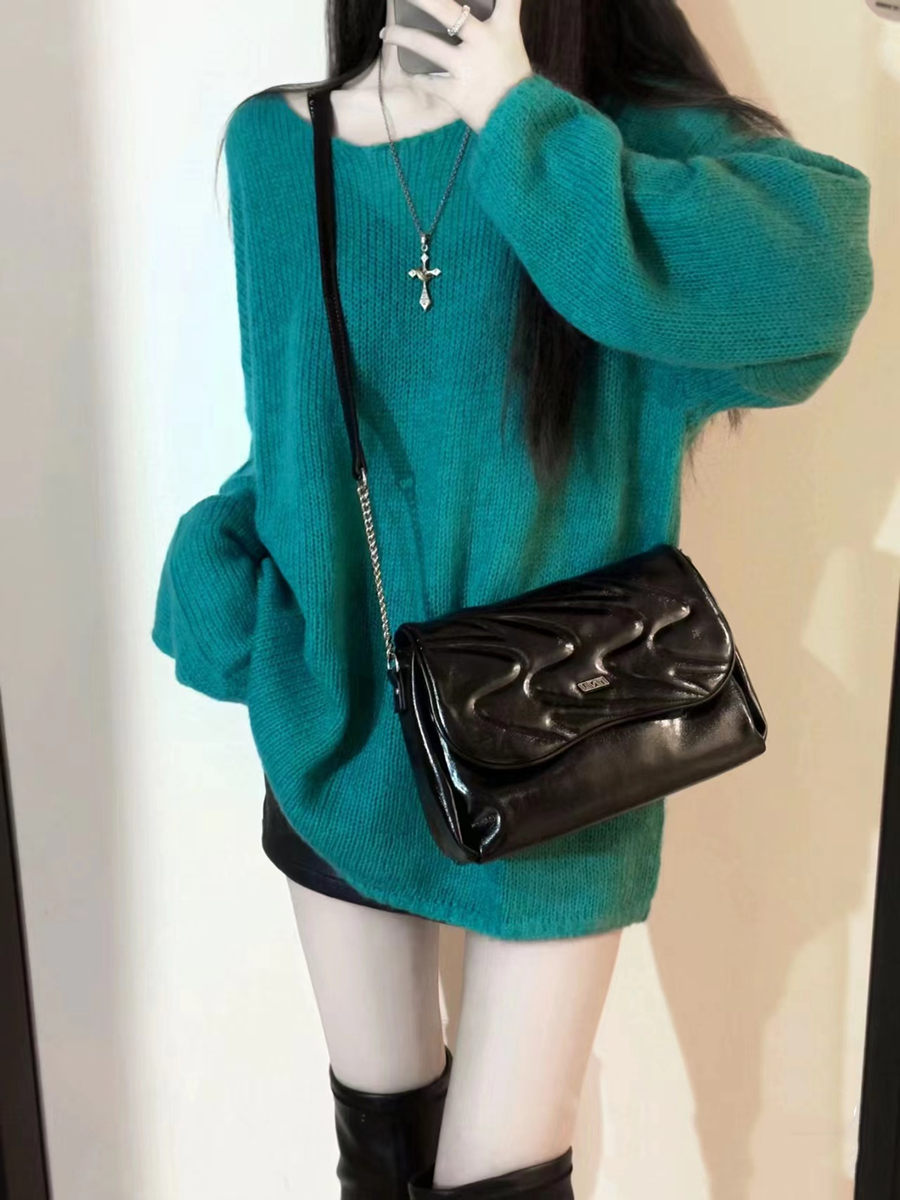 ロングワンピース ニット ゆったりニットセーター
