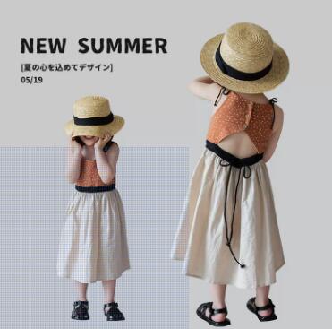 キッズ用水玉柄ロングワンピース80-90センチ新品