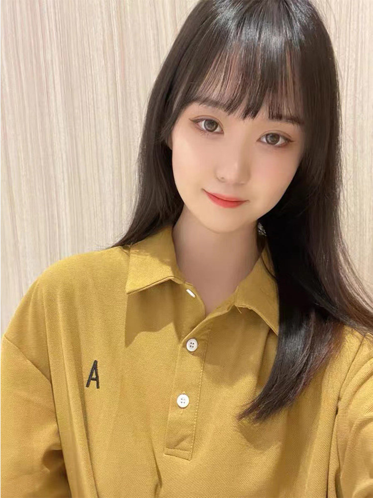 ロングワンピース ポロシャツ 襟付き五分袖ロング丈ポロワンピース