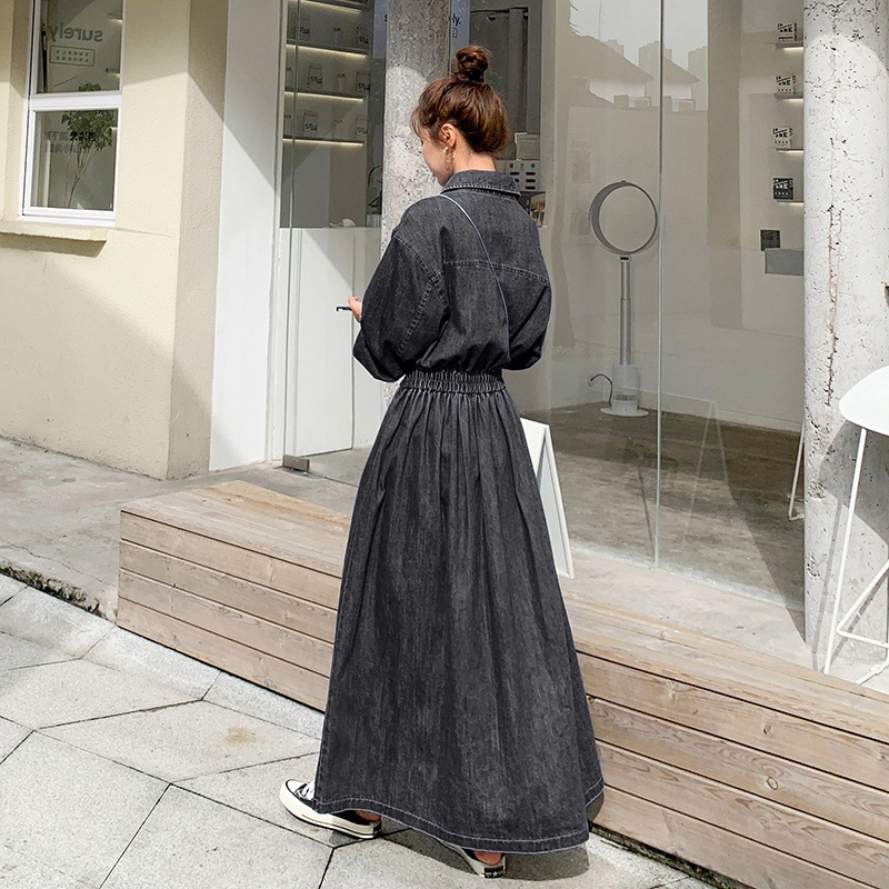 ロングワンピース ギャザーたっぷり優美シルエットワンピース