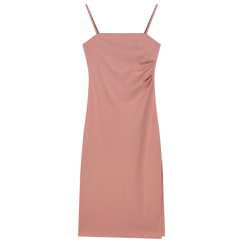ロングワンピース キャミ 大人の魅力を引き立てる細身シルエットキャミソールワンピース