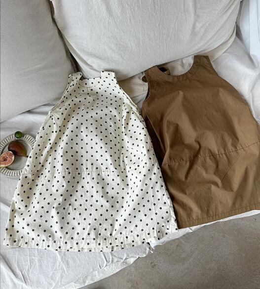 キッズ水玉ロングワンピース女の子向け90-150センチ