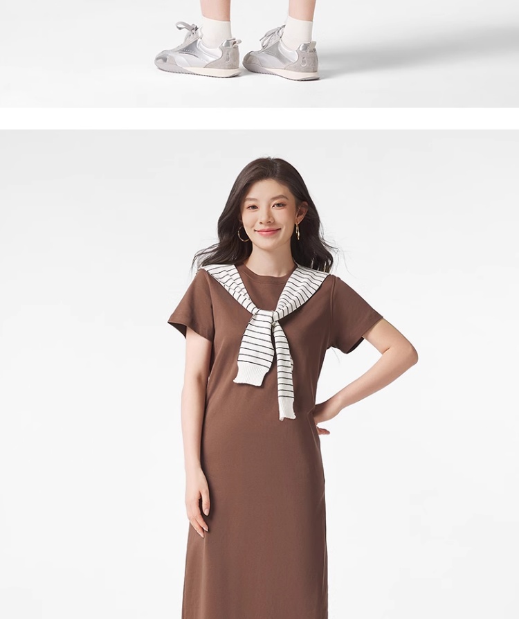 ロングワンピース スウェット シンプル美シルエットロングワンピース