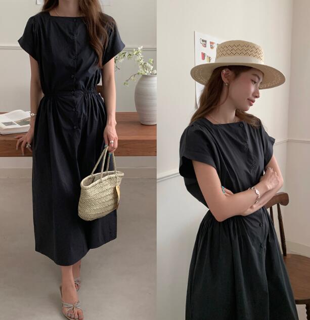 2025年春夏新作 フレアロングワンピース カジュアル