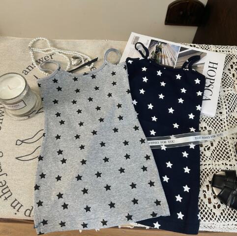 ロングワンピース キッズ用星柄ガータートップス二色展開