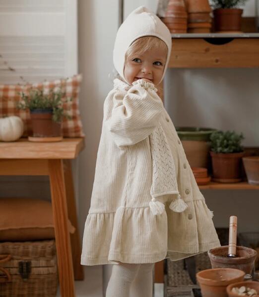 ロングワンピース 2024秋新作 キッズ 長袖コットンワンピース 90-130センチ