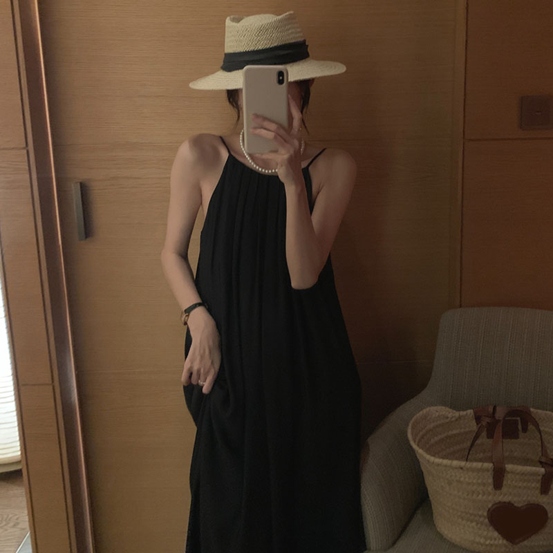 ロングワンピース キャミ ゆったりギャザーフレアキャミロングワンピース