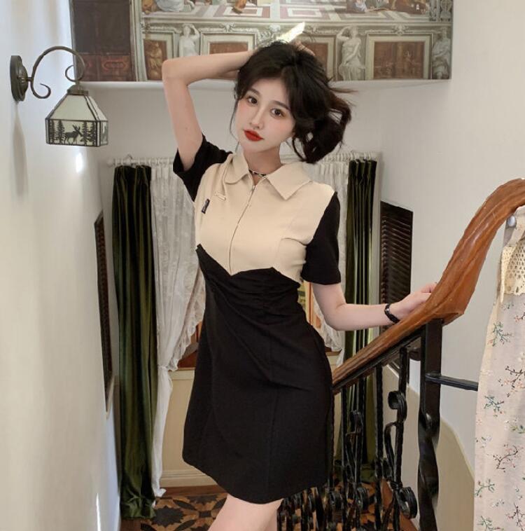 ロングワンピース 春夏新作レディースポロシャツワンピース韓国風高級感