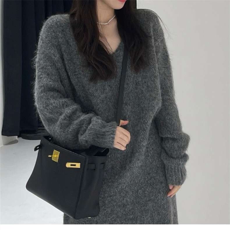 ロングワンピース ふんわり癒しの贅沢ニットワンピース