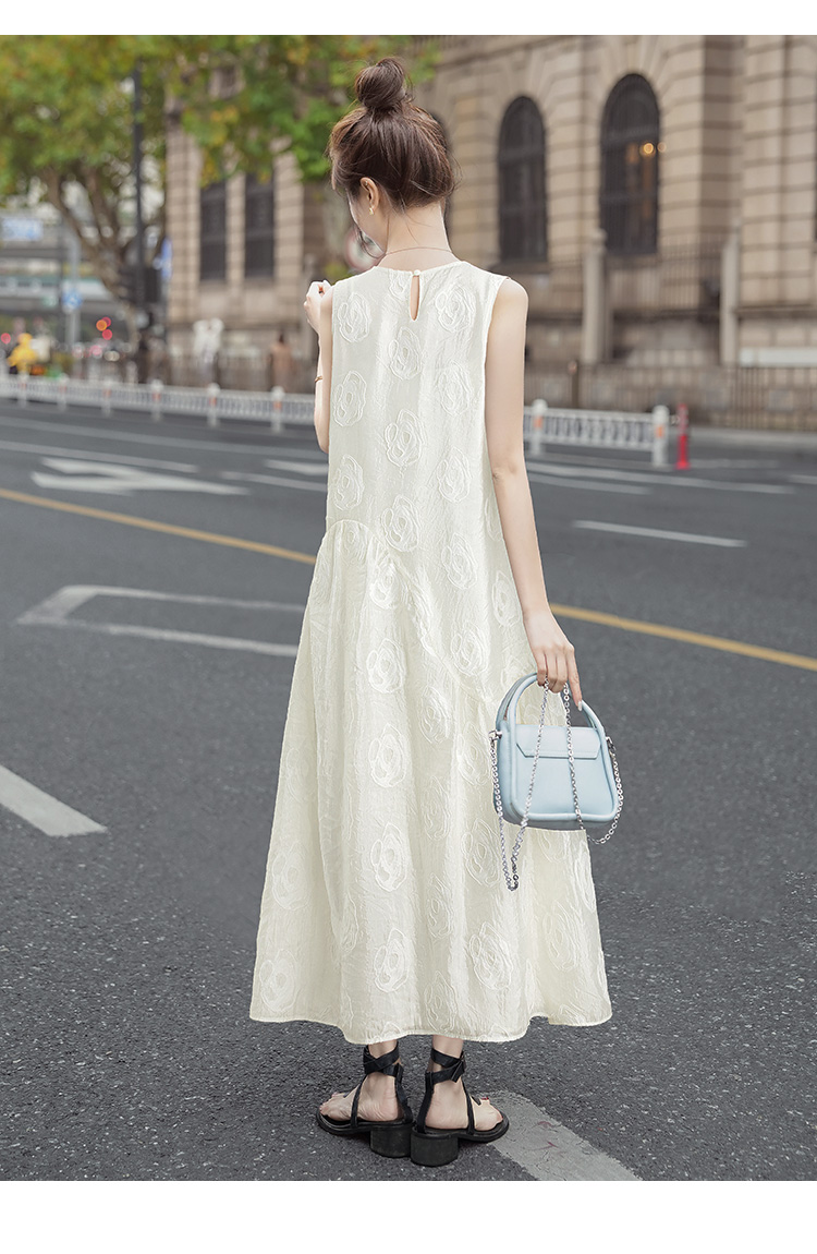 ロングワンピース レース 花柄レース ノースリーブマキシ丈ワンピース