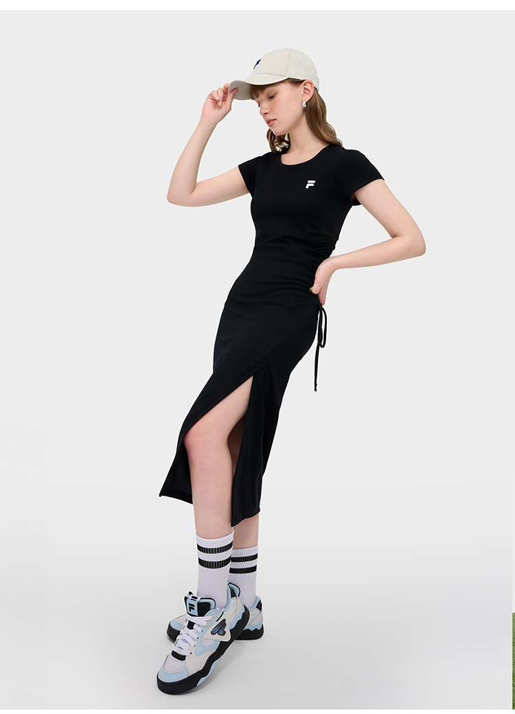 ロングワンピース スウェット シンプル美シルエットロングワンピース