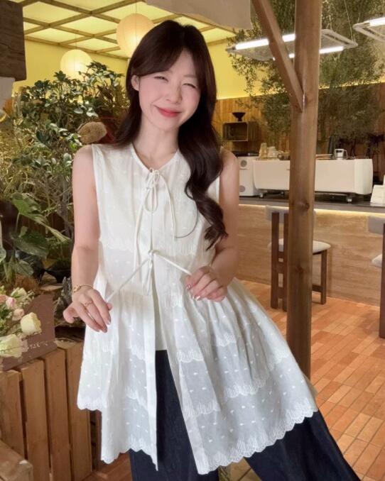 ロングワンピース レディース ノースリーブ ワンピース ベスト 白 可愛い