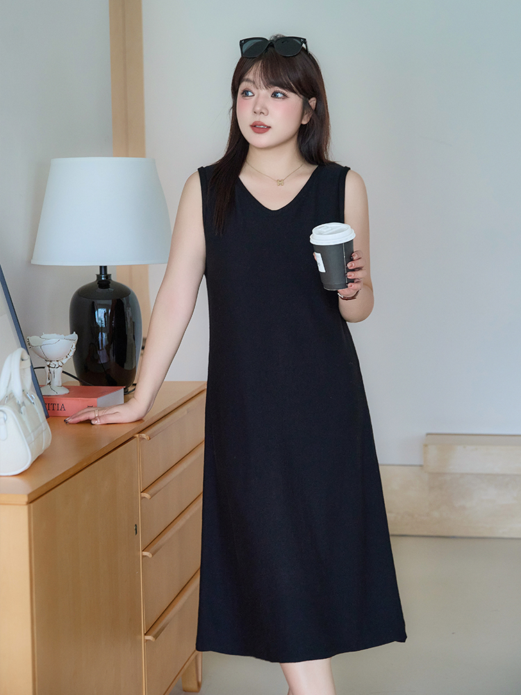 ロングワンピース ニット しなやかノースリーブロングワンピース