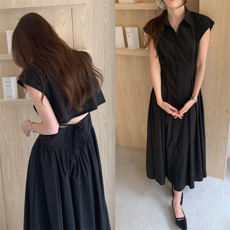 春夏新作 上品ノースリーブ ロングワンピース