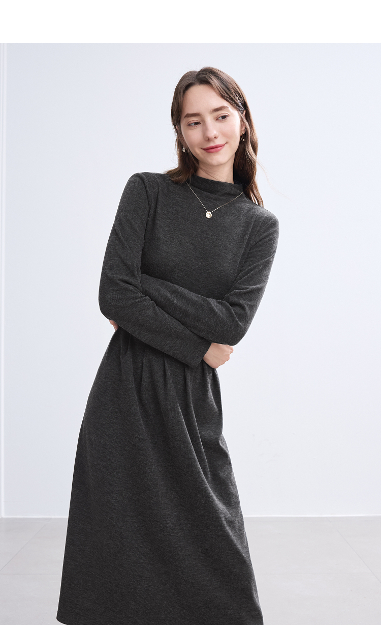ワンピース タートルネック すっきり美シルエット タートルワンピース