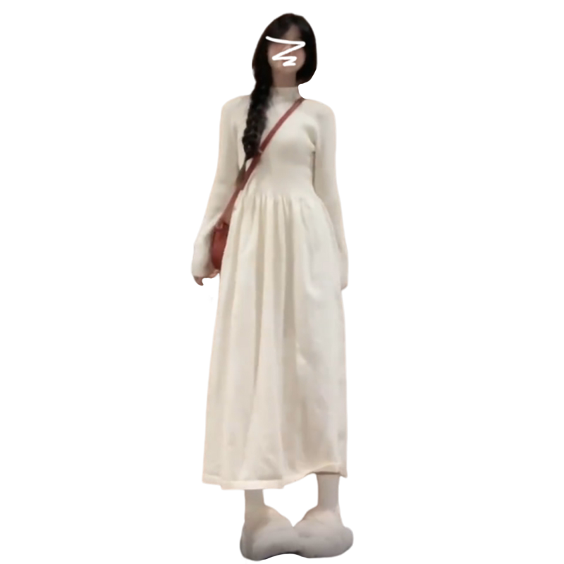 タートルネック ふわり優美タートルネックワンピース