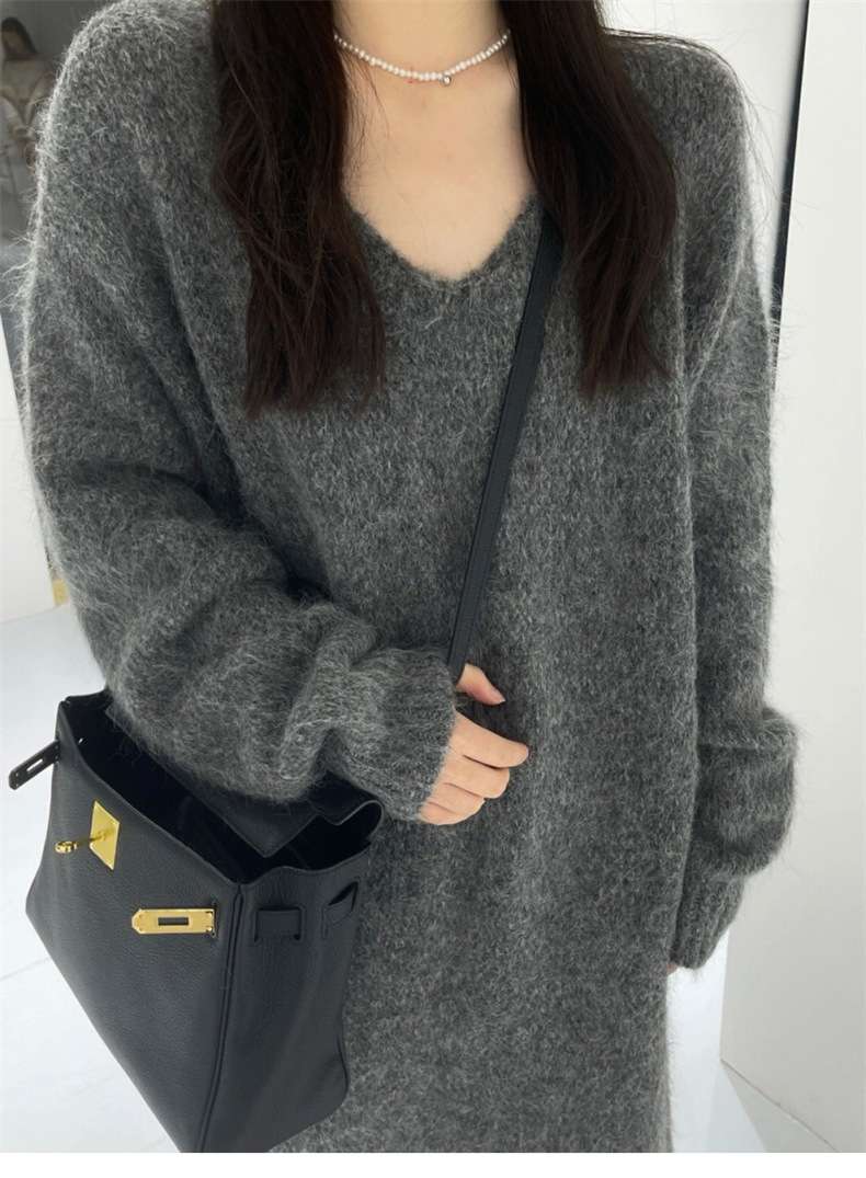 ロングワンピース ふんわり癒しの贅沢ニットワンピース