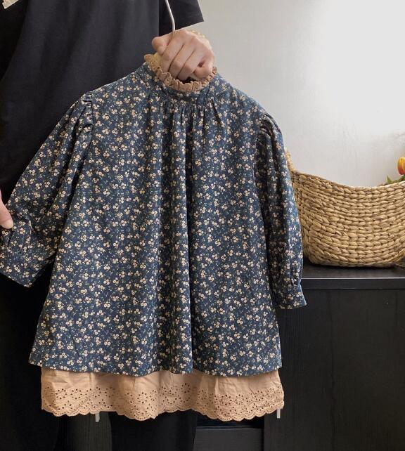 2025年新作キッズ小花柄ロングワンピース100～150センチ