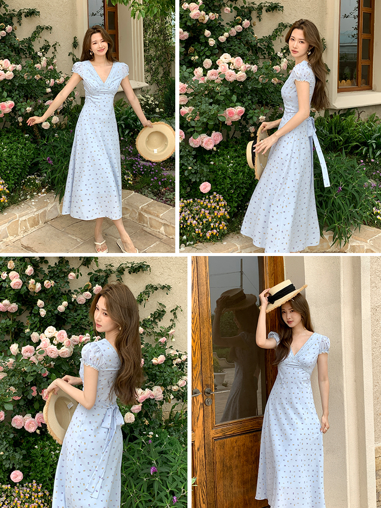 ロングワンピース レース 花園の夢 レース飾りロングワンピース