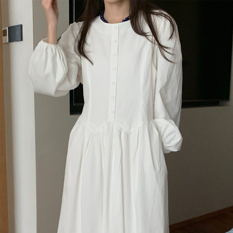 ロングワンピース 秋冬新作 シャツワンピース ロング丈 上品な大人スタイル