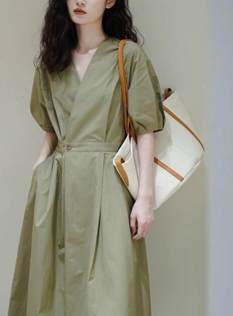 ロングワンピース 2025春夏新作 カジュアル系シャツワンピース