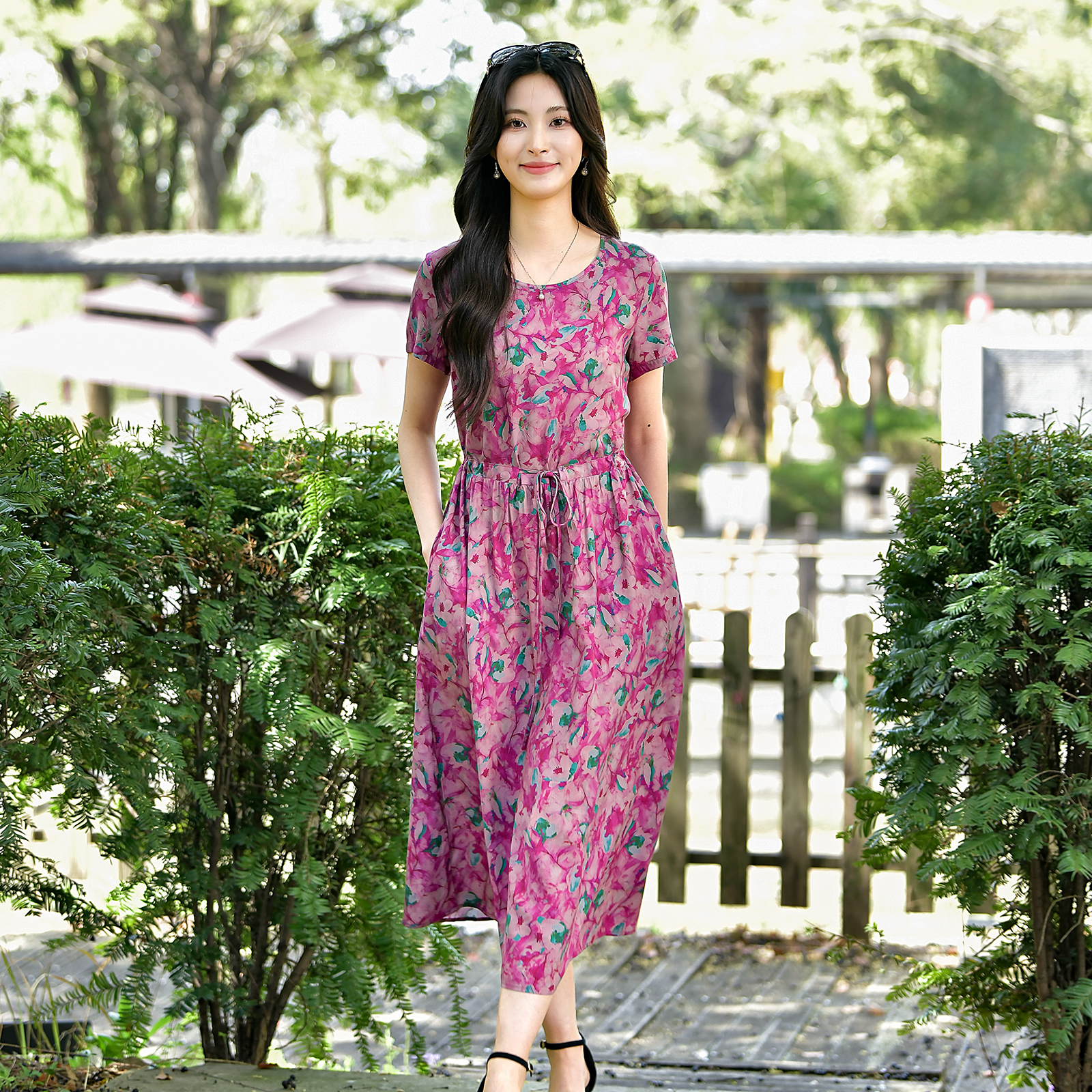 ロングワンピース レース 花園の夢レースロングワンピース