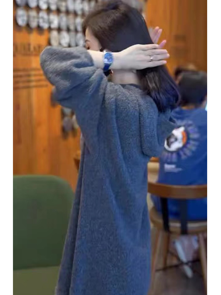 ロングワンピース ニット シンプルゆるふわニットワンピース