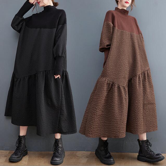 韓国風フレアロングワンピース レディース婦人服