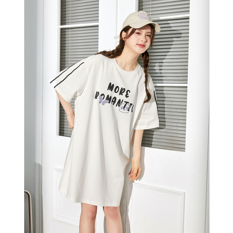 ロングワンピース ニット ロマンティックメッセージ ゆったりワンピース