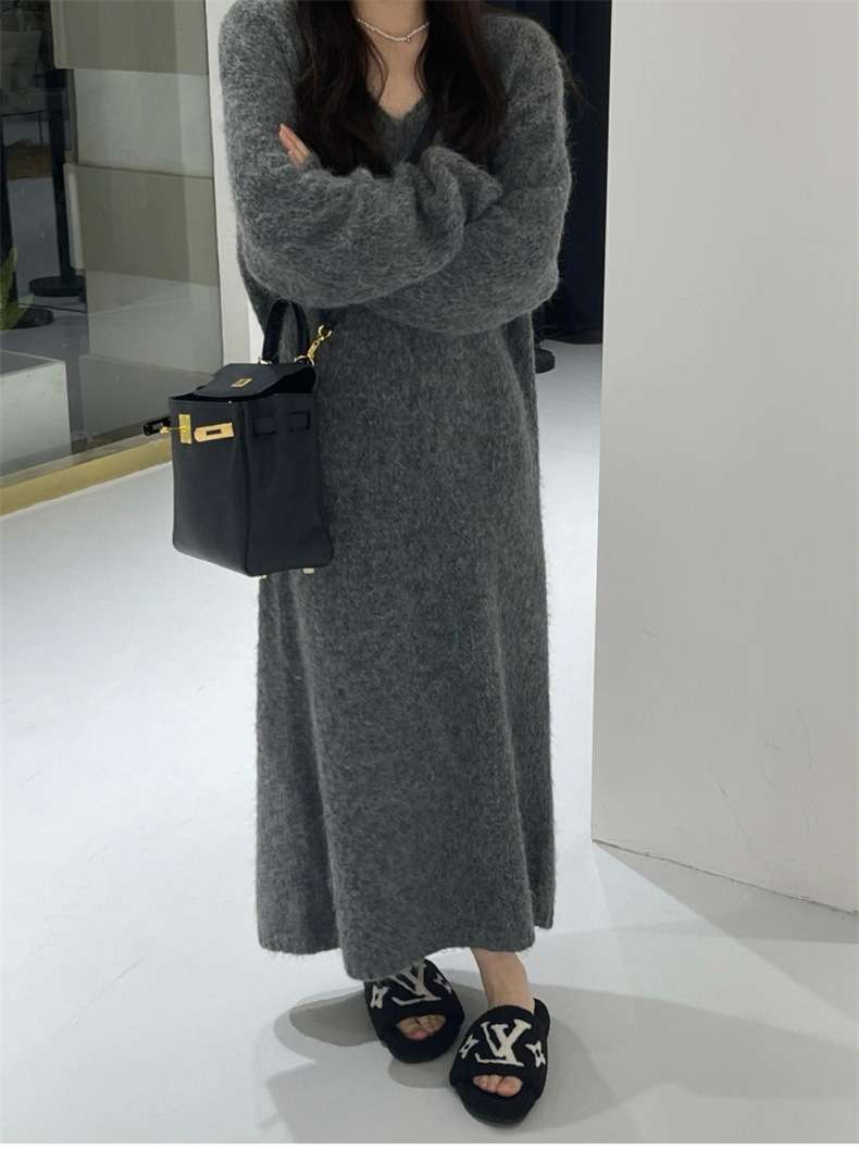 ロングワンピース ふんわり癒しの贅沢ニットワンピース