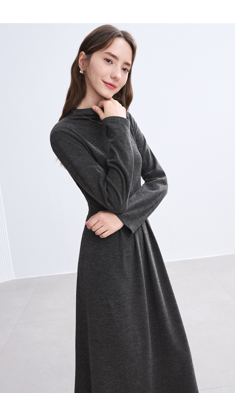 ワンピース タートルネック すっきり美シルエット タートルワンピース