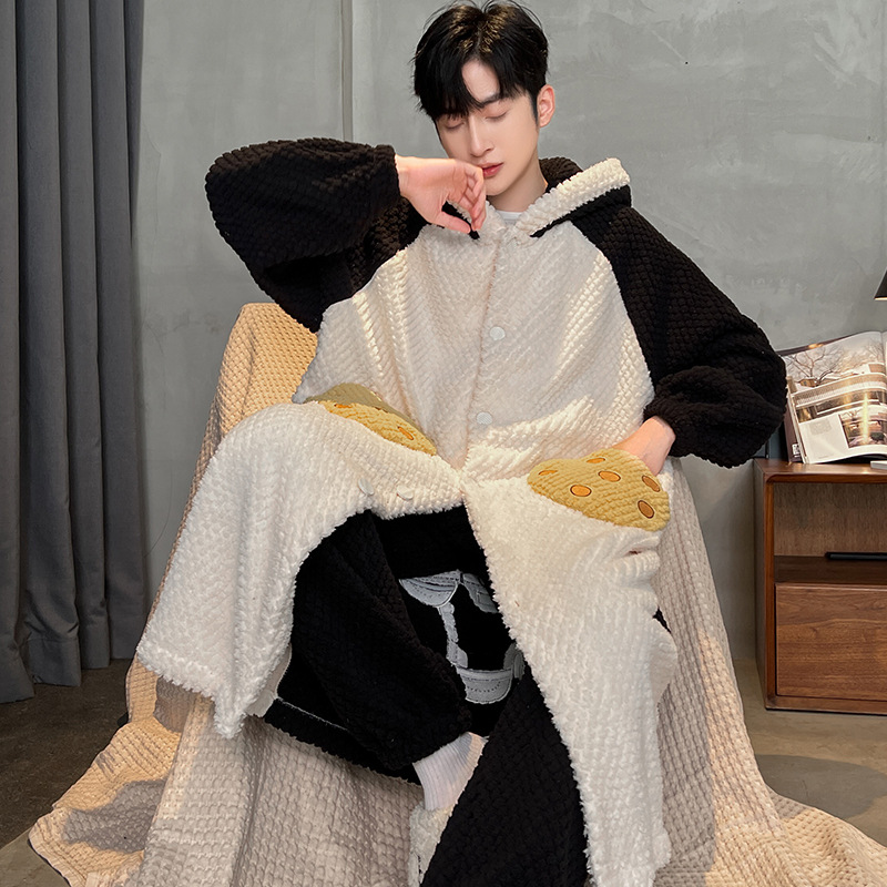 ルームウェア もこもこ猫耳フード付き着る毛布　部屋着