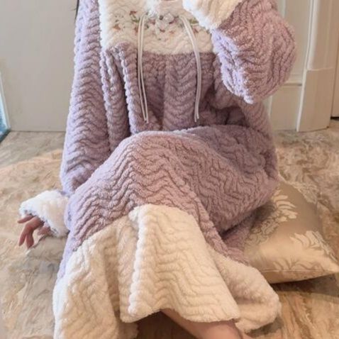 ルームウェア 花柄刺繍フリルネグリジェ レディース