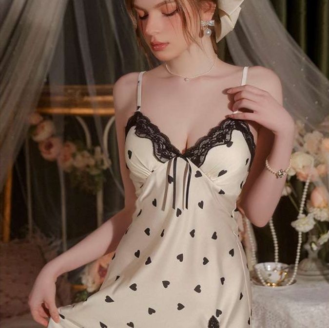 ハートレースルームワンピースベビードール レディース ルームウェア