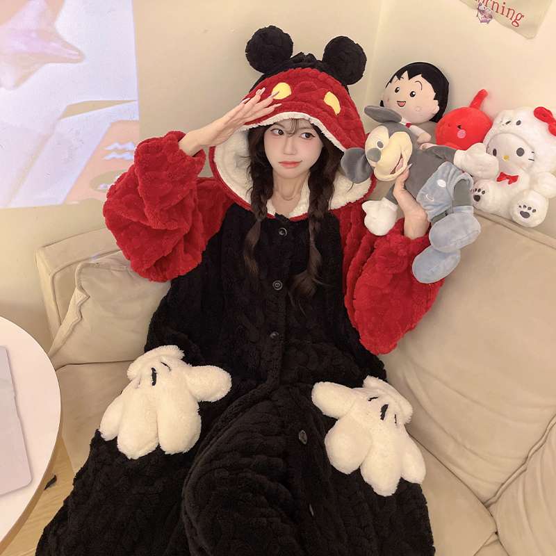 もこもこネズミ耳パーカー＆パンツ レディース ルームウェア
