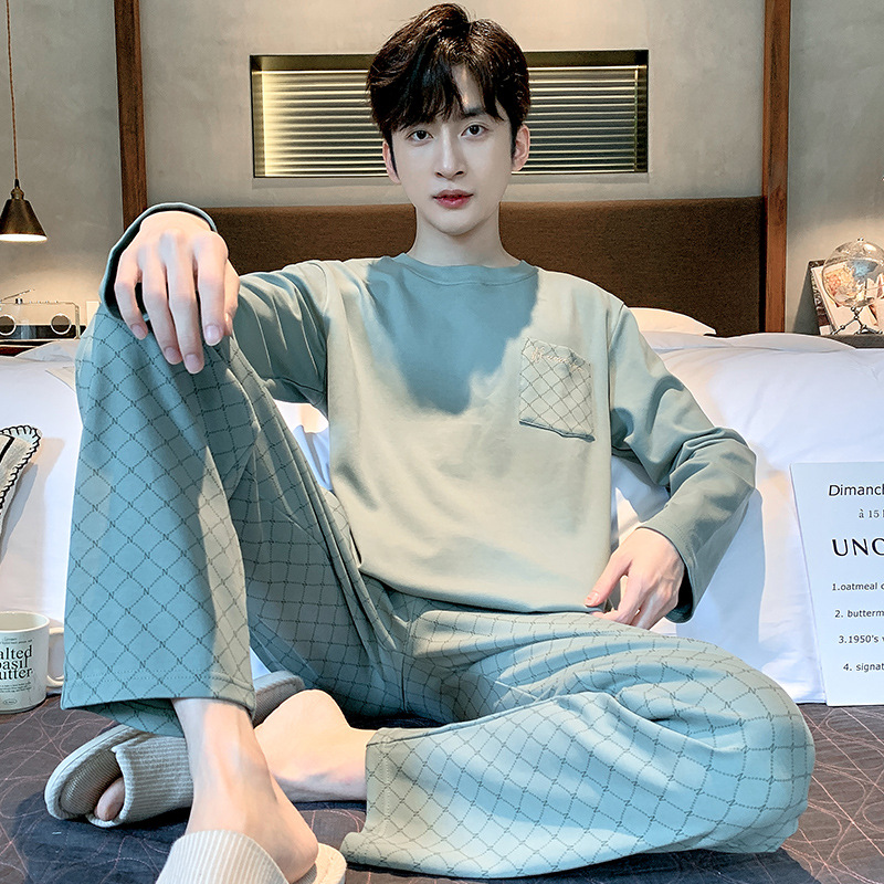 ルームウェア 胸ポケット付き長袖上下セット　部屋着