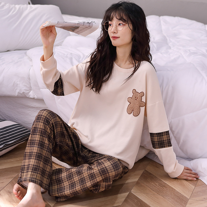 ルームウェア レディース柔らか肌触り綿素材パジャマ上下セット
