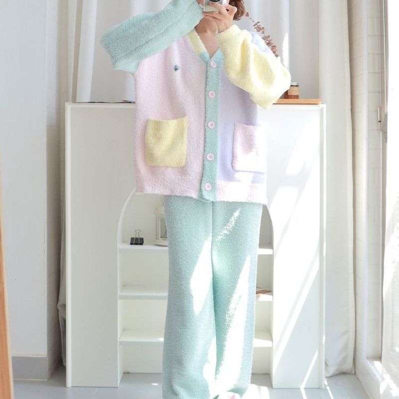 レディース ルームウェア もこもこあったかパイルセットアップ