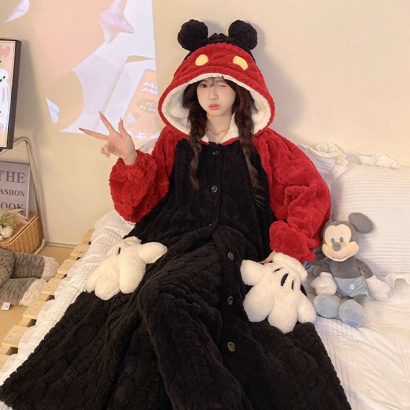 もこもこネズミ耳パーカー＆パンツ レディース ルームウェア
