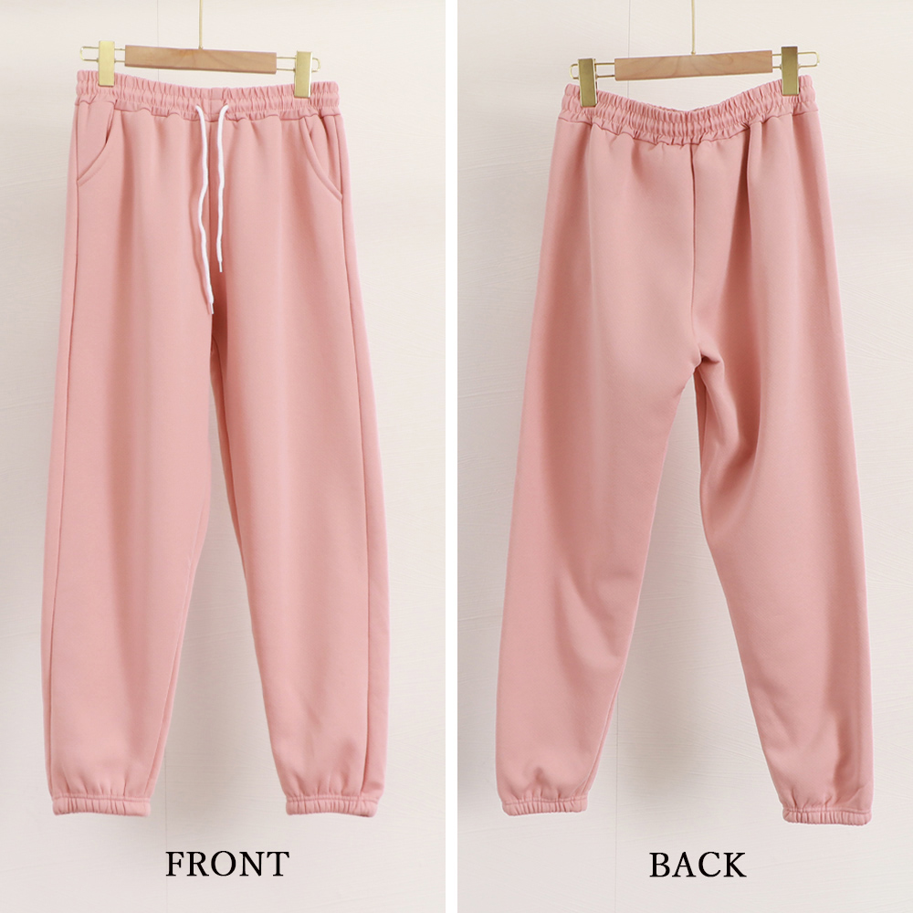 ルームウェア 暖かい裏起毛ジョガーパンツ女性用