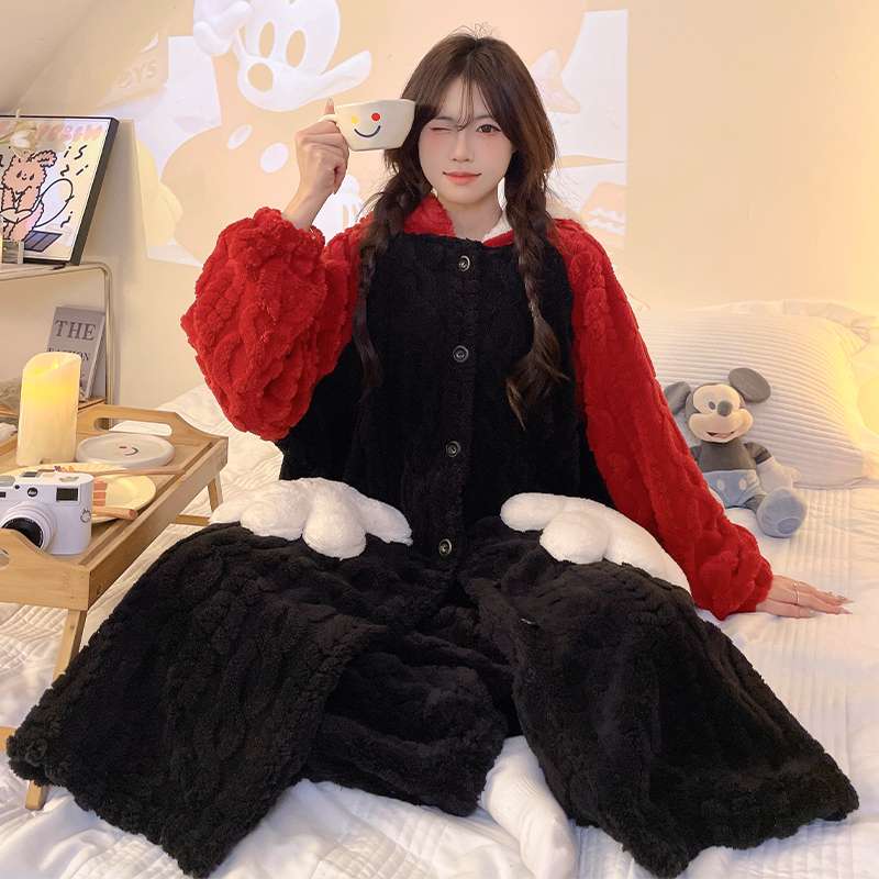 もこもこネズミ耳パーカー＆パンツ レディース ルームウェア