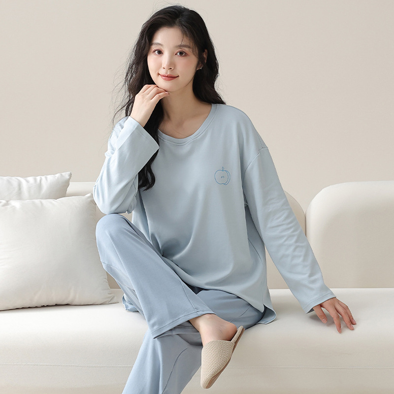 ルームウェア 肌に優しい綿素材パッドパジャマ上下セット