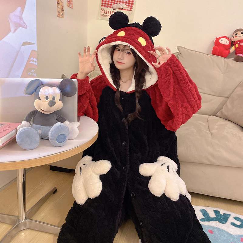 もこもこネズミ耳パーカー＆パンツ レディース ルームウェア