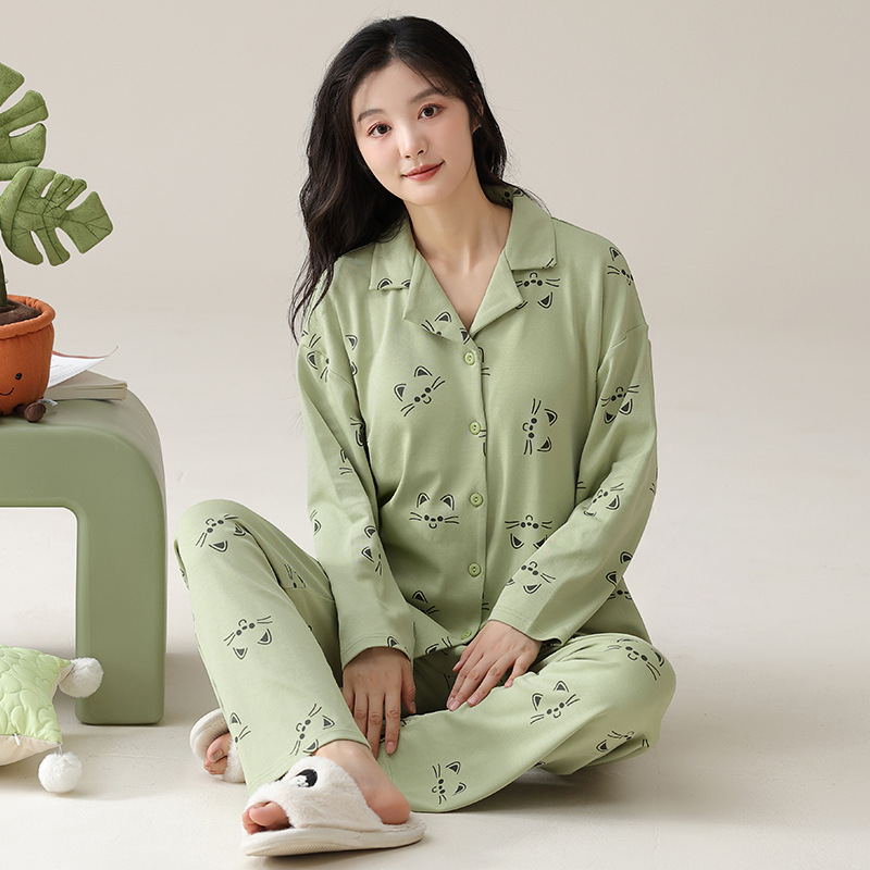 ルームウェア レディース綿素材柔らか可愛いパジャマセット