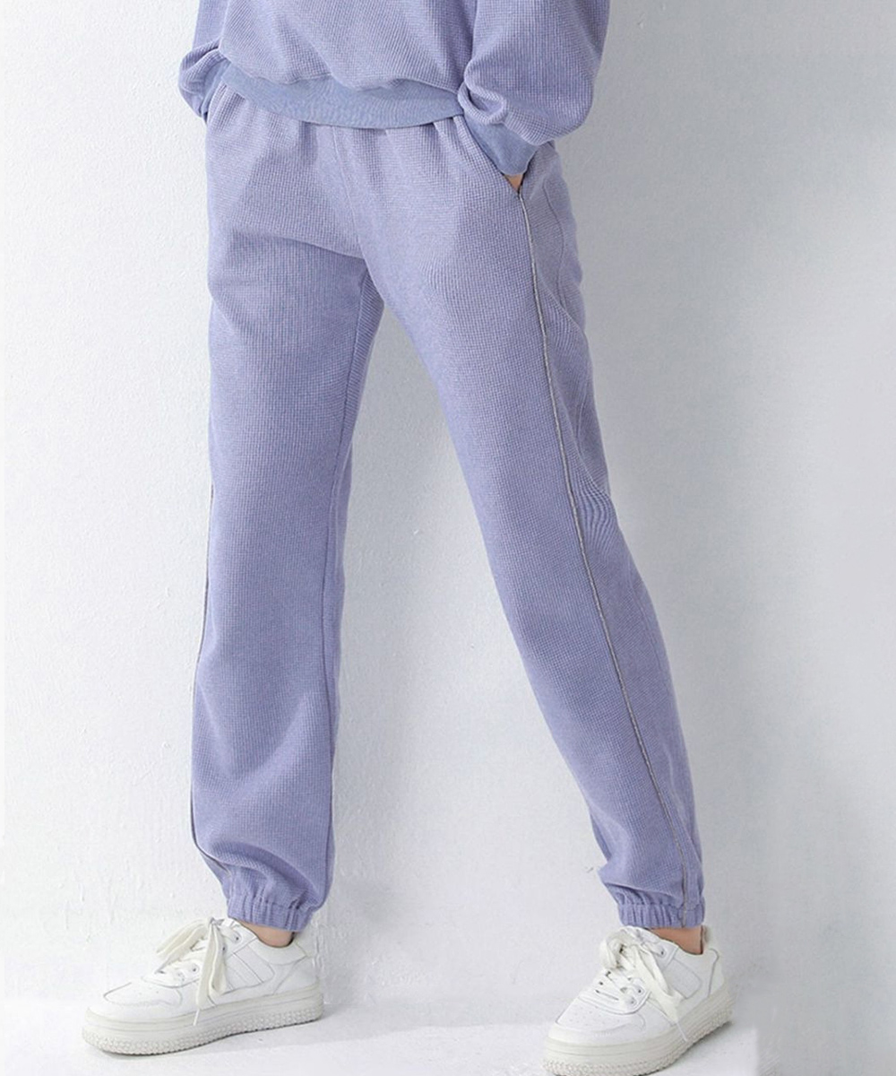 ワッフル編み長袖上下セット 春秋用ルームウェア