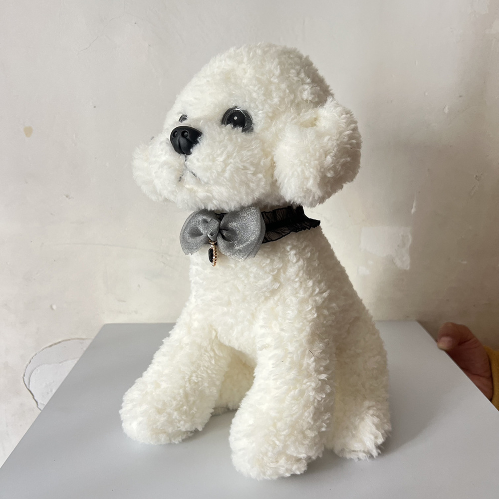 犬首輪 宝石付きベルベットリボン黒レース犬首輪