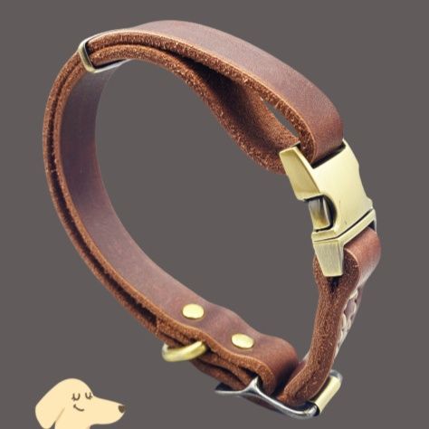 本牛革使用の高級犬首輪クイックバックル式