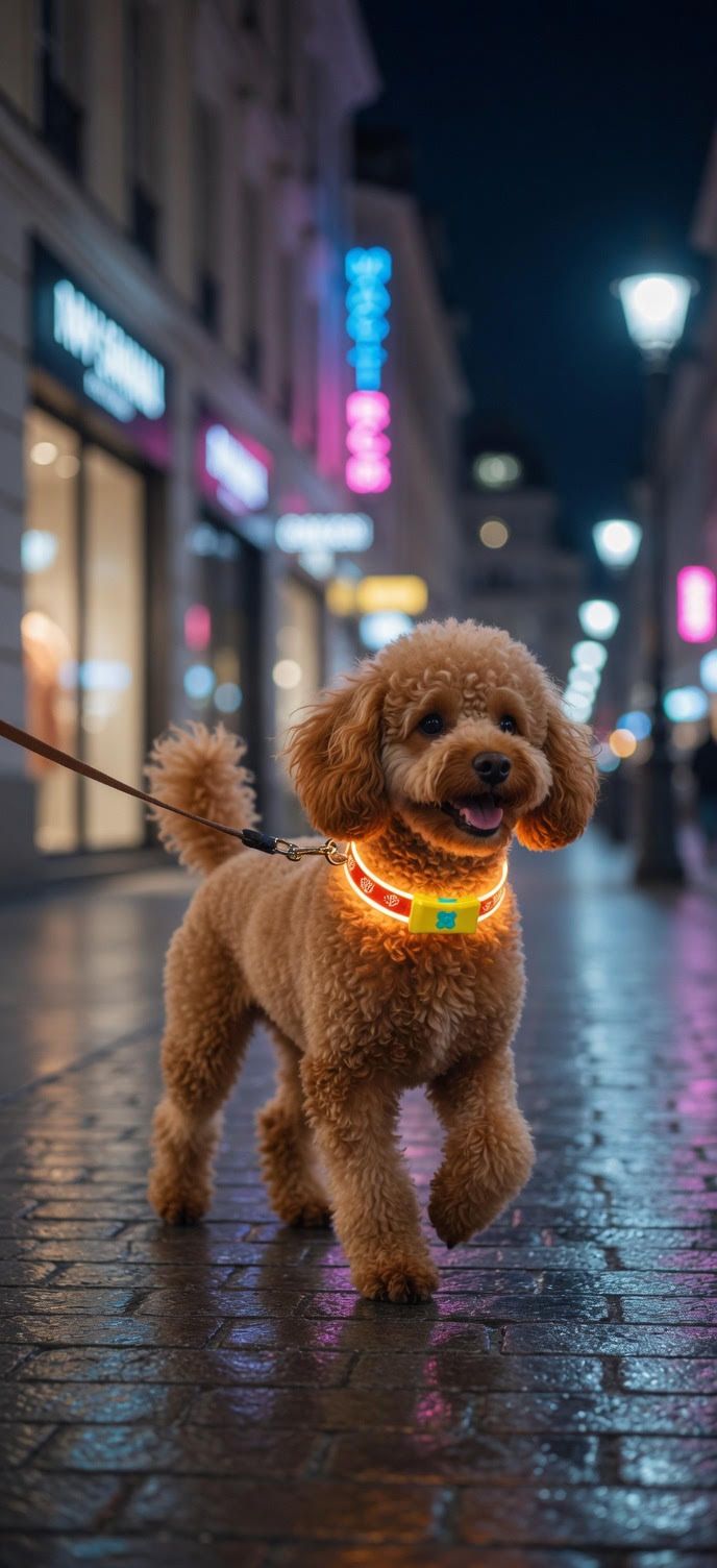 犬首輪 USB充電式 夜間安全 7色発光犬首輪