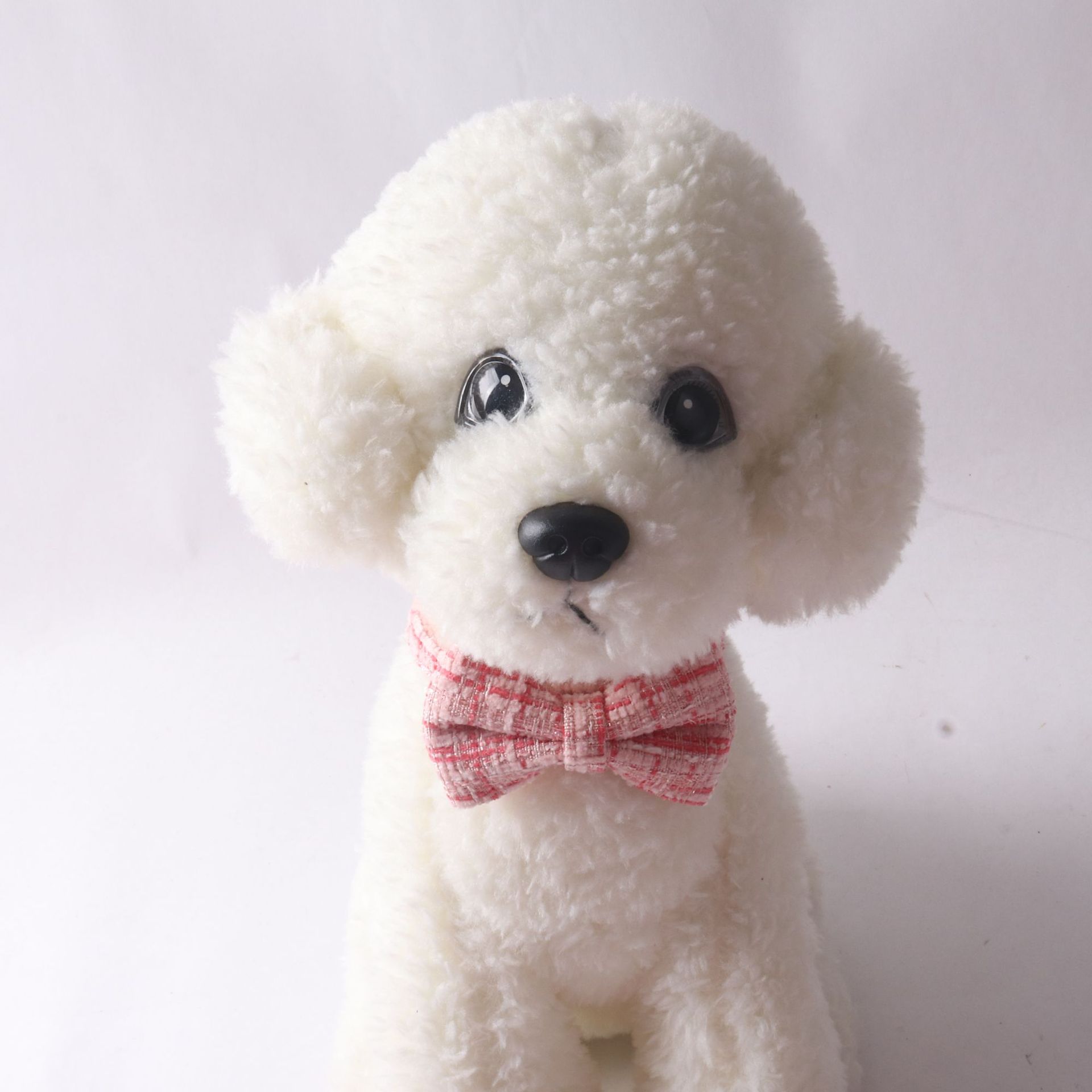 犬首輪 蝶ネクタイ付きツイード風犬首輪小型犬用