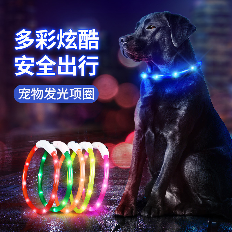犬首輪 夜間安全対策に最適な発光犬首輪